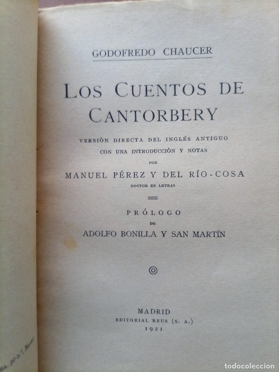 Libros antiguos: Los cuentos de Canterbory Chaucer 1921 - Foto 2