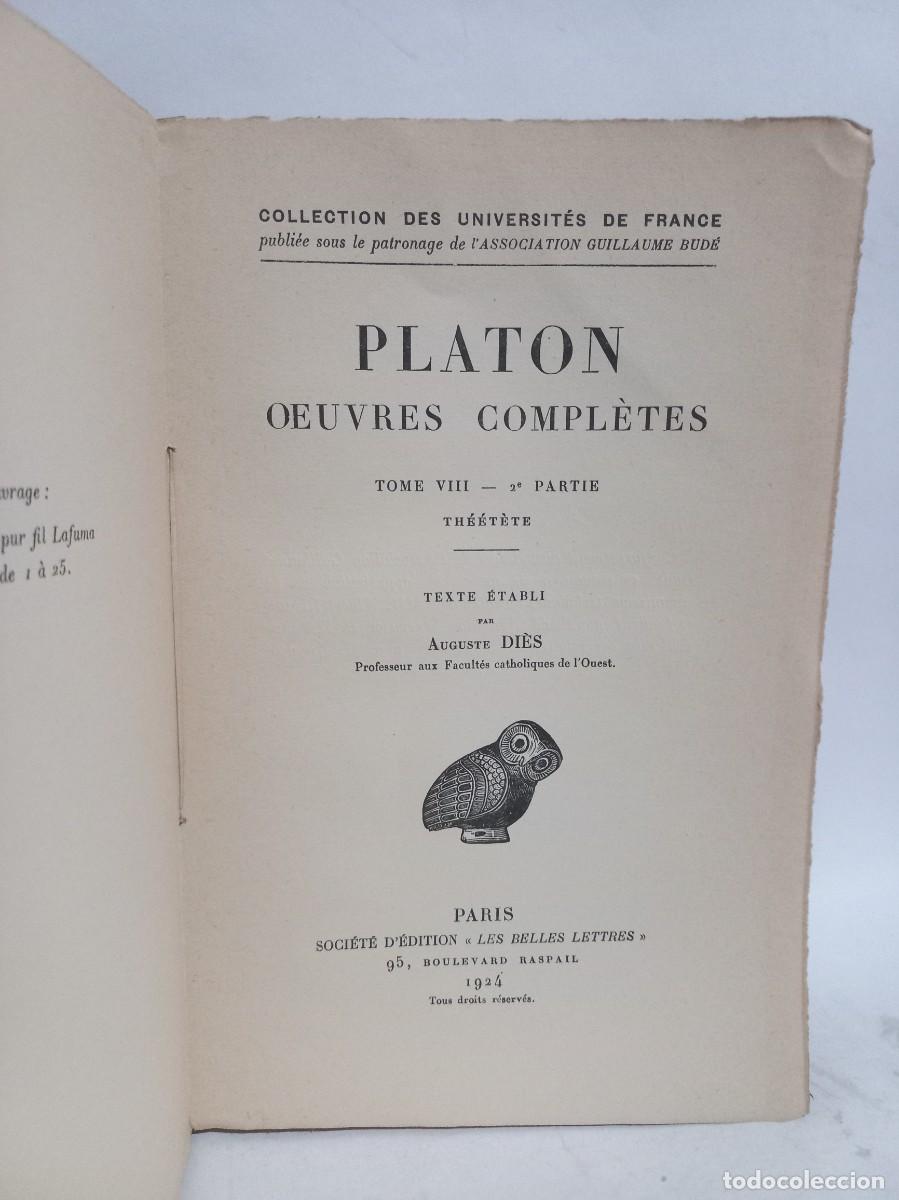 Libros antiguos: Plat&oacute;n - Th&eacute;&eacute;t&egrave;te - Primera edici&oacute;n - 1924 - Foto 2