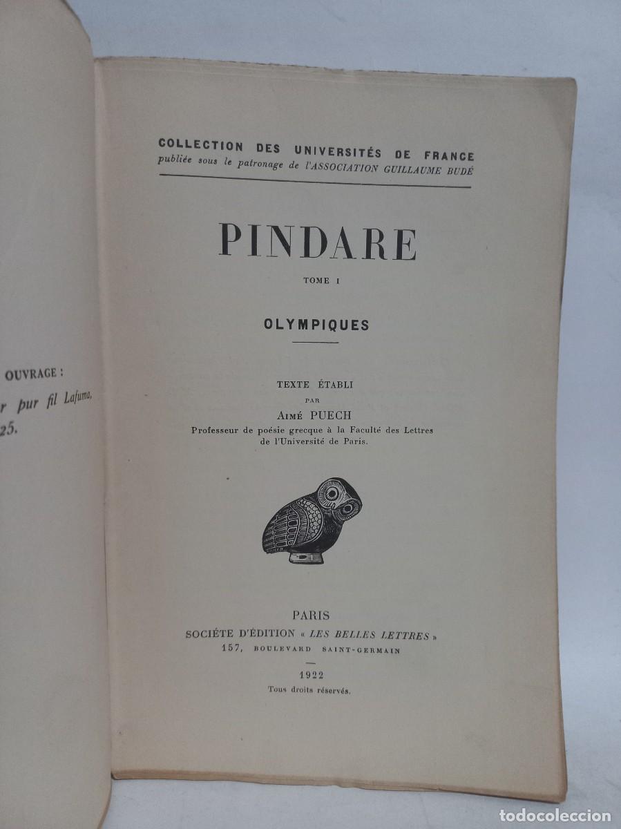 Libros antiguos: Pindare - Olympiques - Primera edici&oacute;n - 1922 - Foto 2