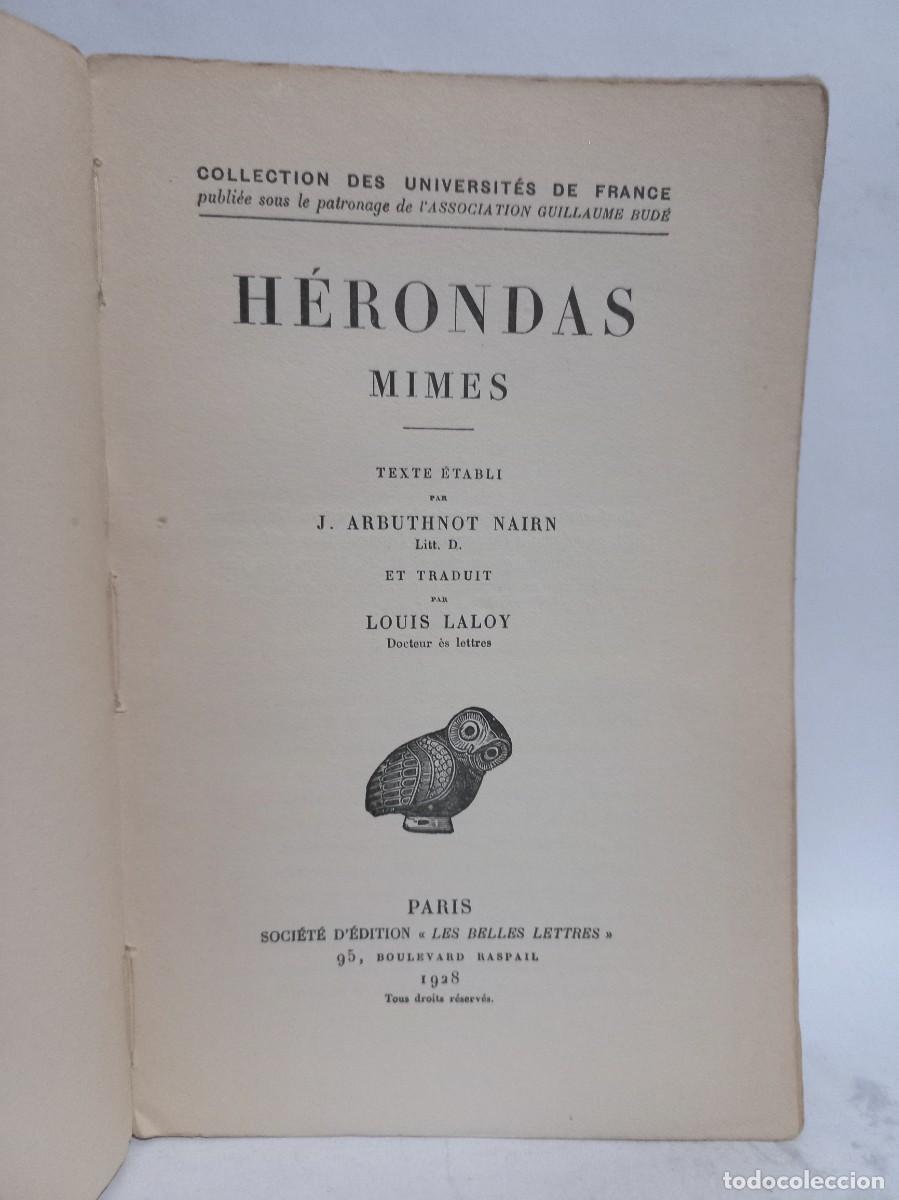 Libros antiguos: H&eacute;rondas - Mimes - Primera edici&oacute;n - 1928 - Foto 2