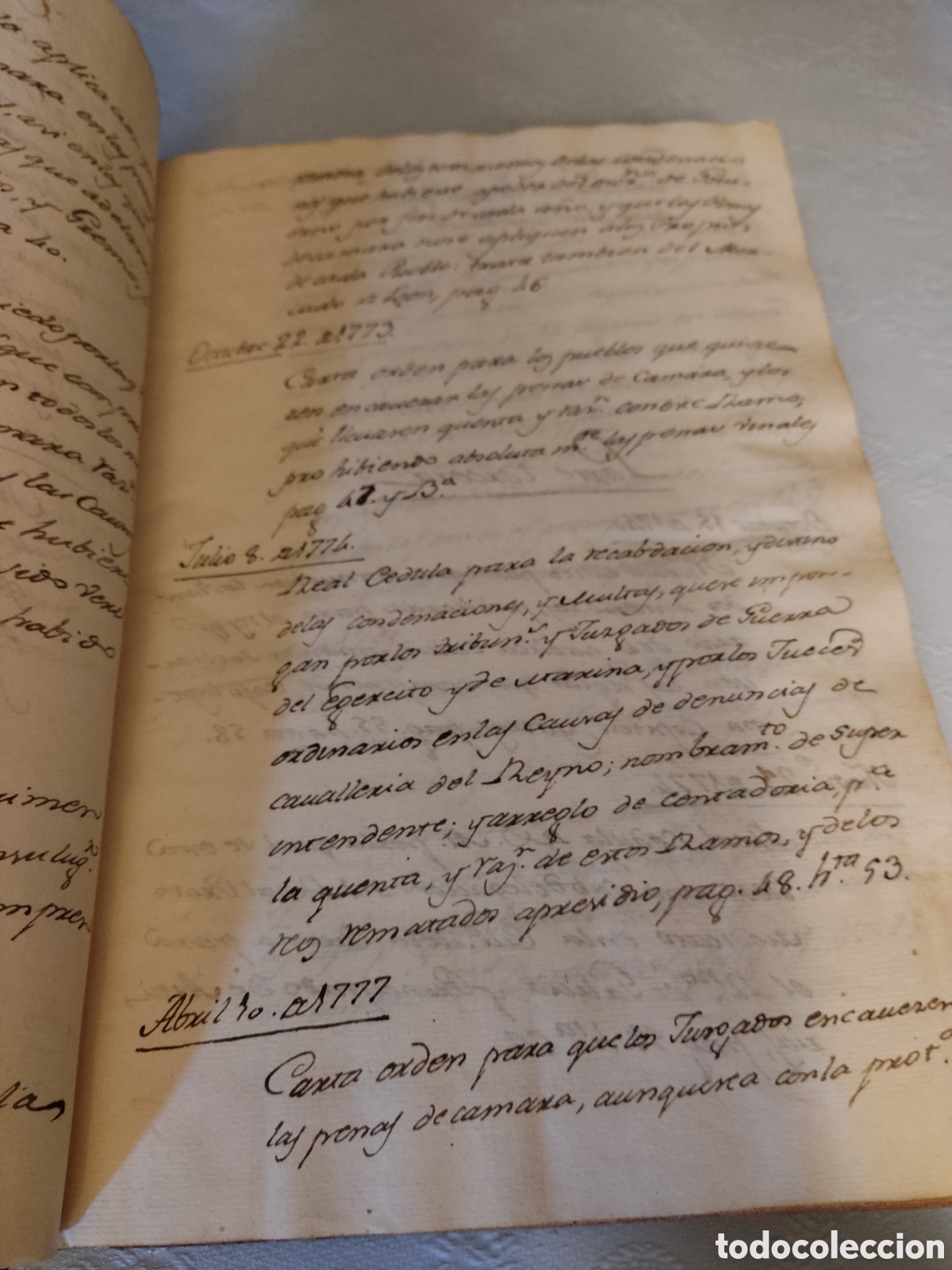 Libros antiguos: Cedulas reales XIII 1773 a 1777 - Foto 6