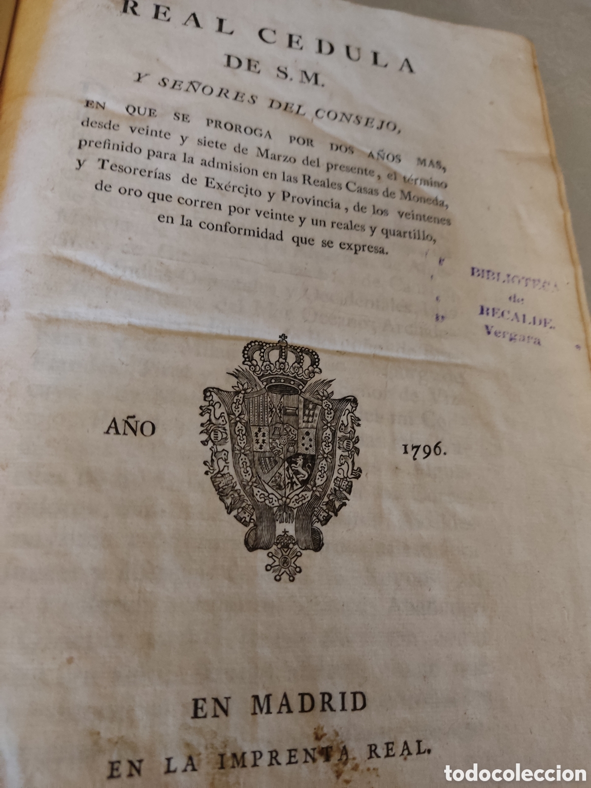 Libros antiguos: Cedulas reales XVII 1796 a 1799 - Foto 4