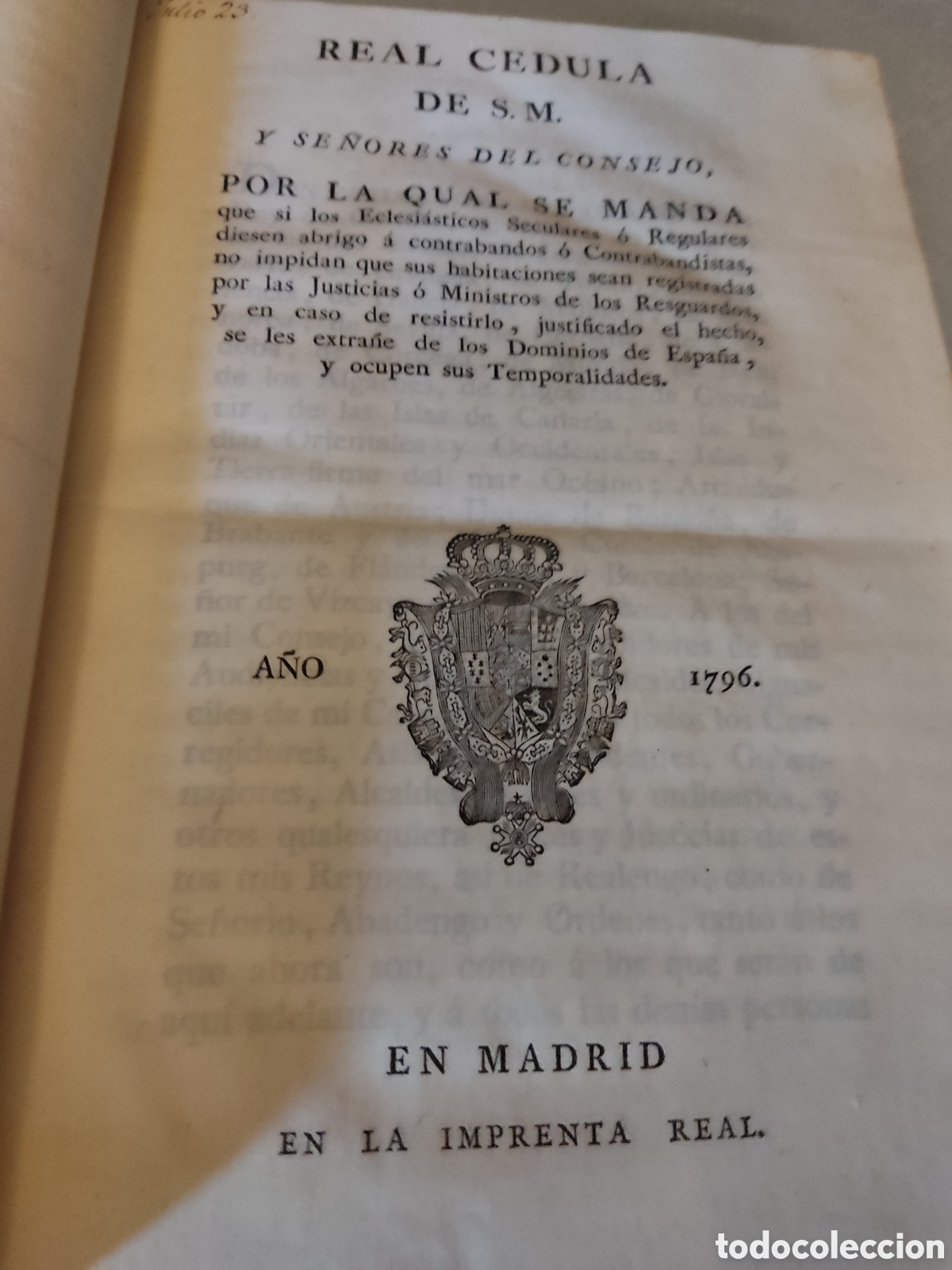 Libros antiguos: Cedulas reales XVII 1796 a 1799 - Foto 5