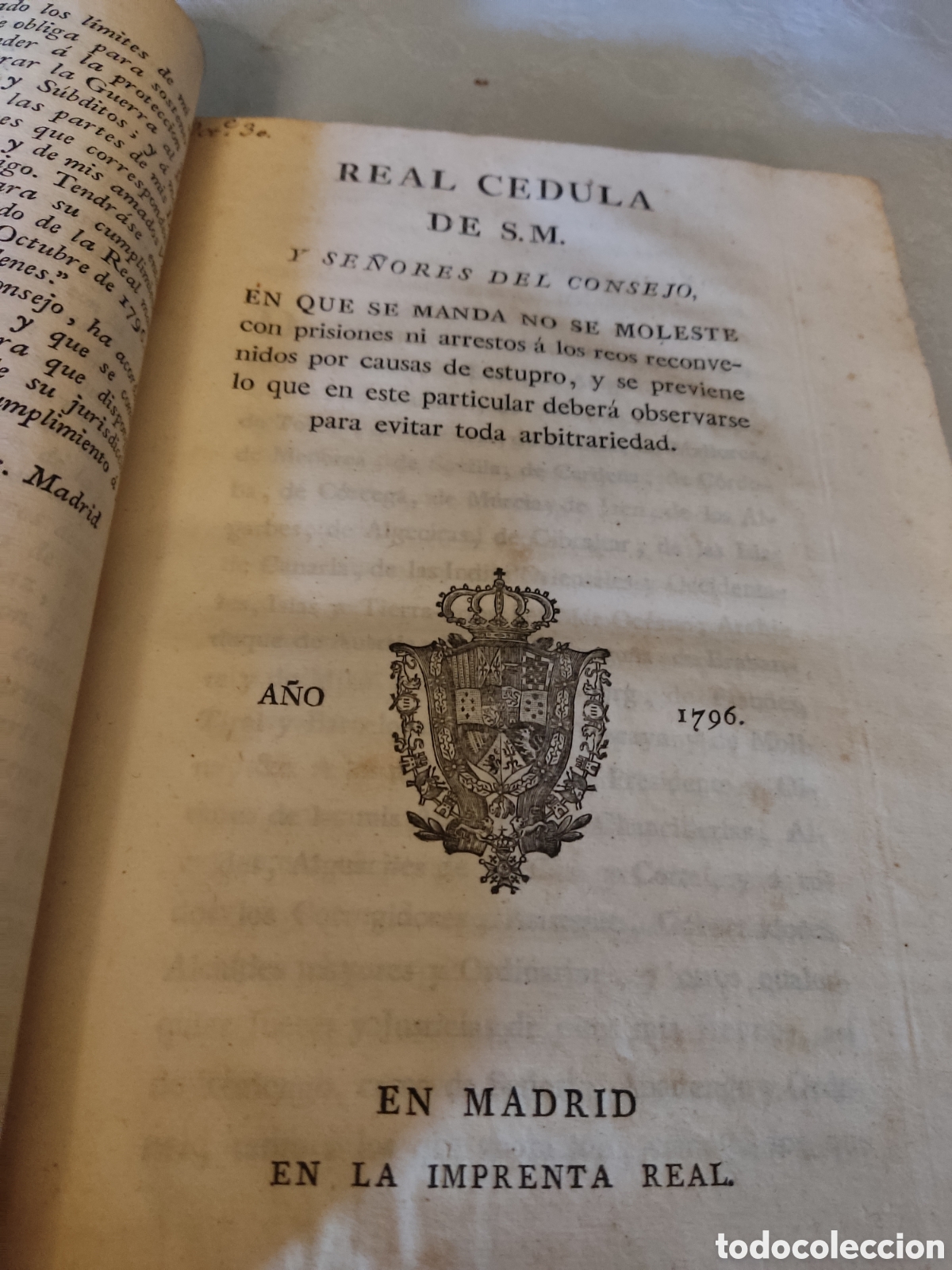 Libros antiguos: Cedulas reales XVII 1796 a 1799 - Foto 6