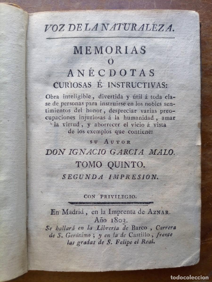 Libros antiguos: Voz de la naturaleza 1803 - Foto 4