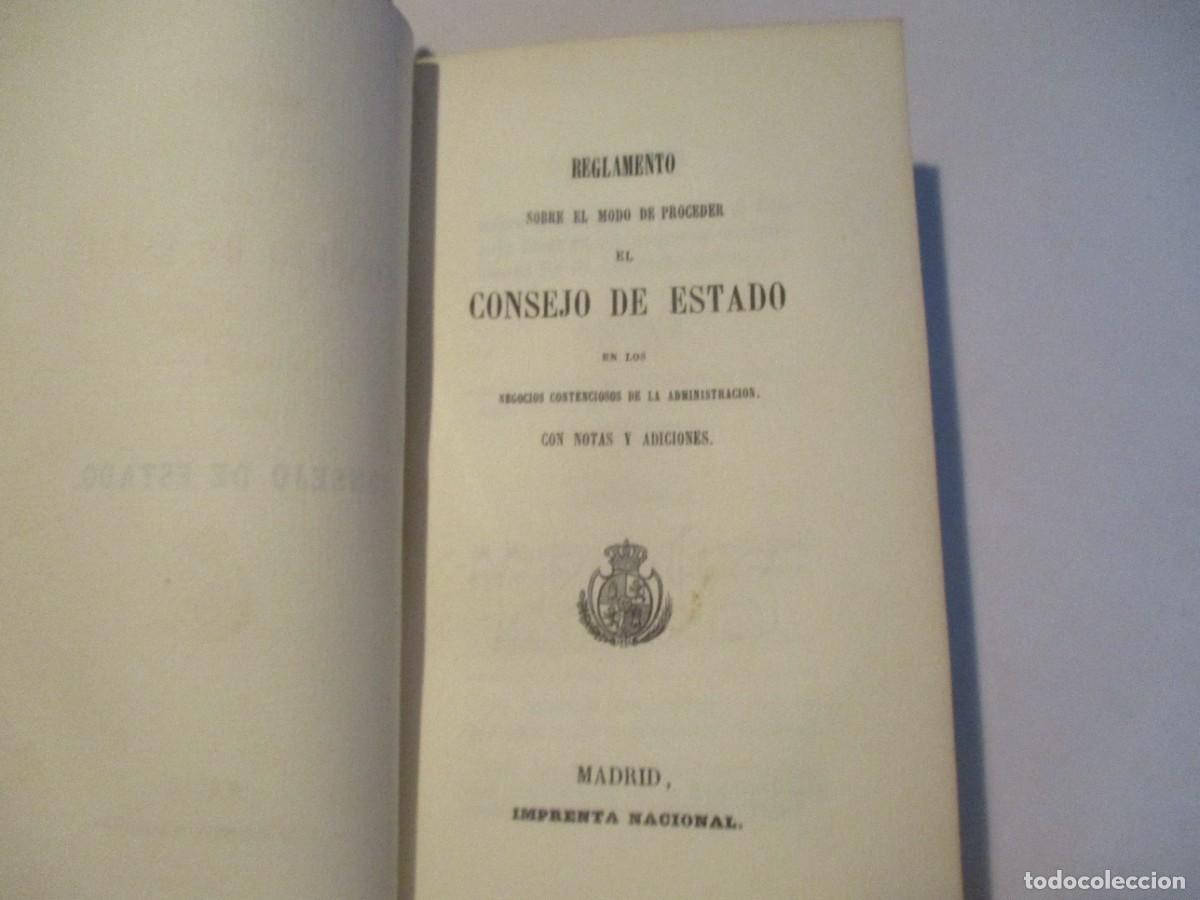 Libros antiguos: Reglamento sobre el modo de proceder el consejo de estado W22946 - Foto 3