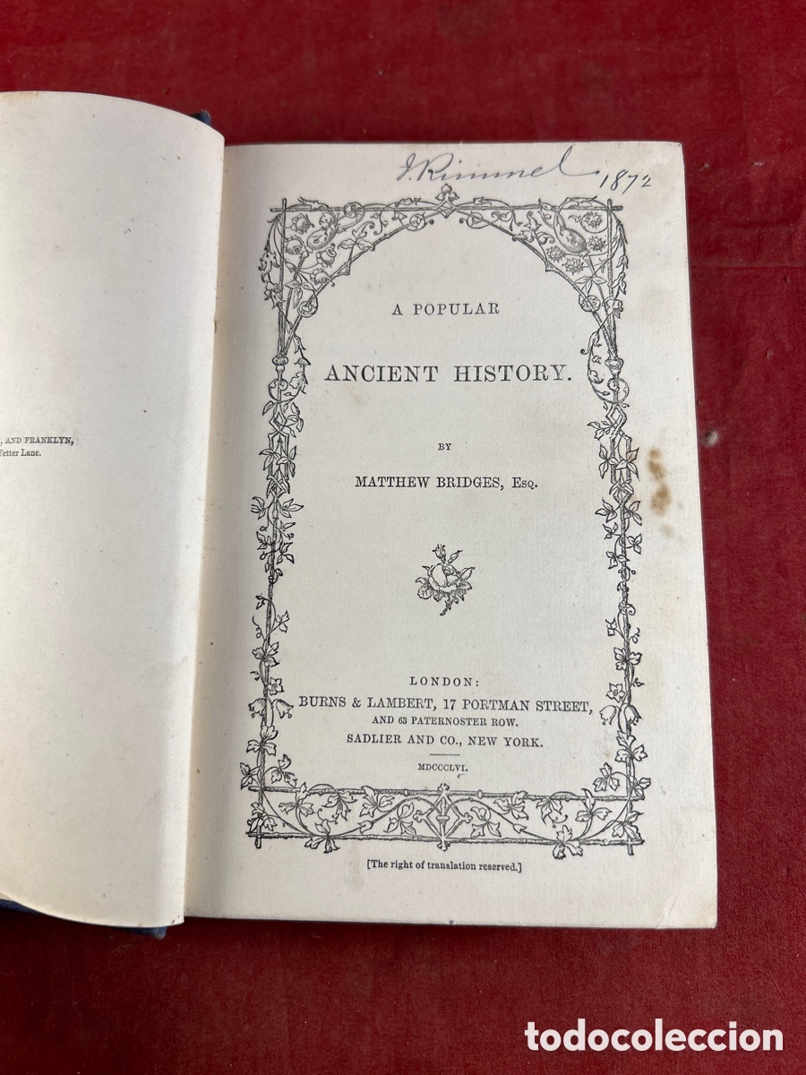 Libros antiguos: A POPULAR ANCIENT HISTORY - Foto 1