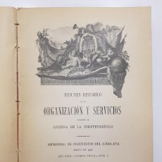 Libros antiguos: MEMORIAL INGENIEROS EJERCITO 1908 AÑO COMPLETO CON ESPECIAL SOBRE LA GUERRA DE INDEPENDENCIA
