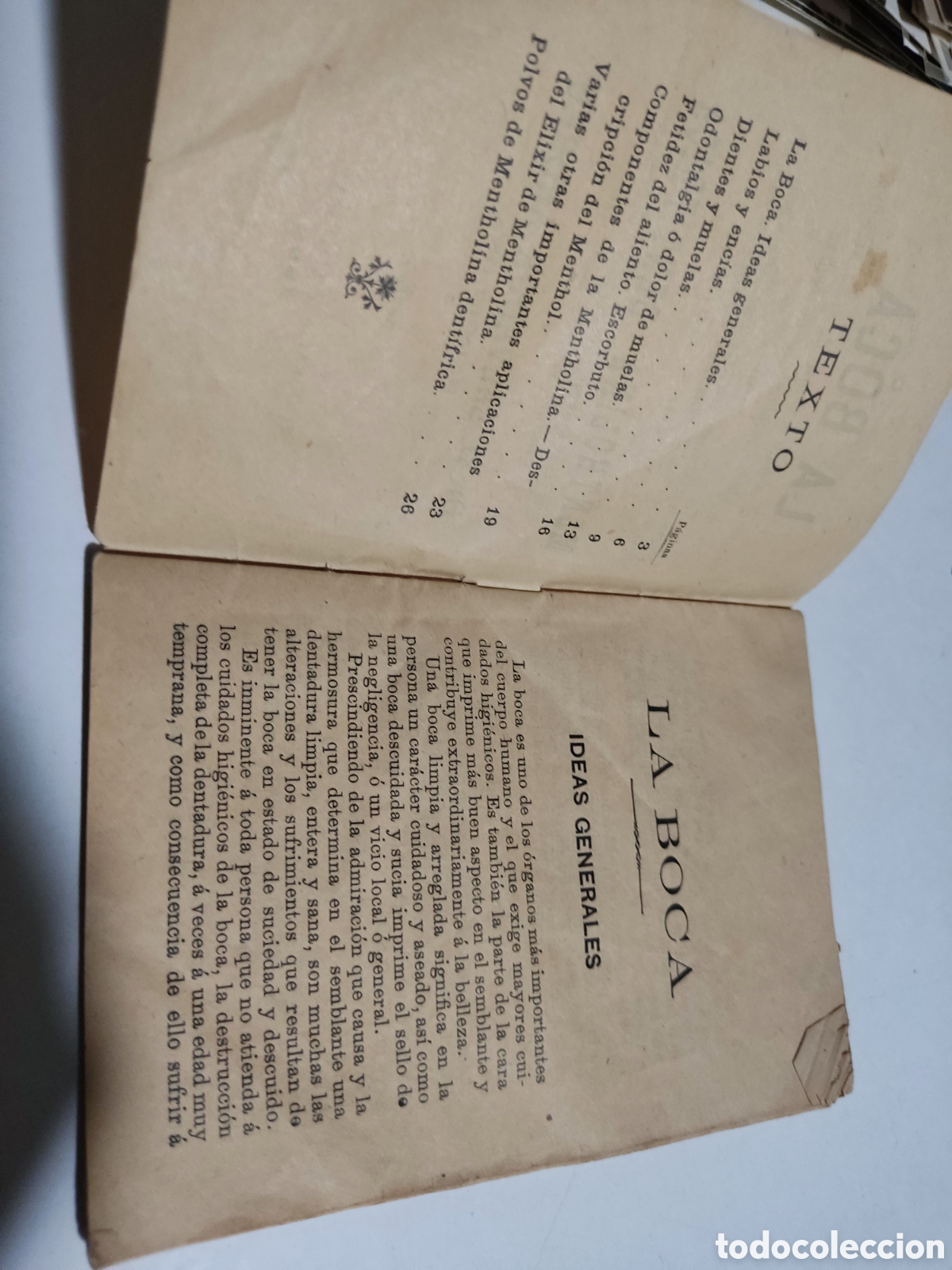 Libros antiguos: Librito antiguo La Boca elixir y polvos de mentholina dentrifica 1898 - Foto 2