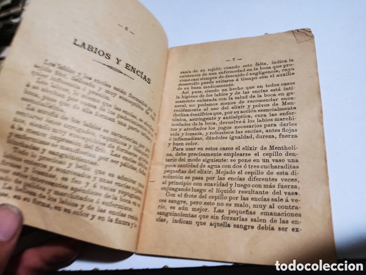 Libros antiguos: Librito antiguo La Boca elixir y polvos de mentholina dentrifica 1898 - Foto 4