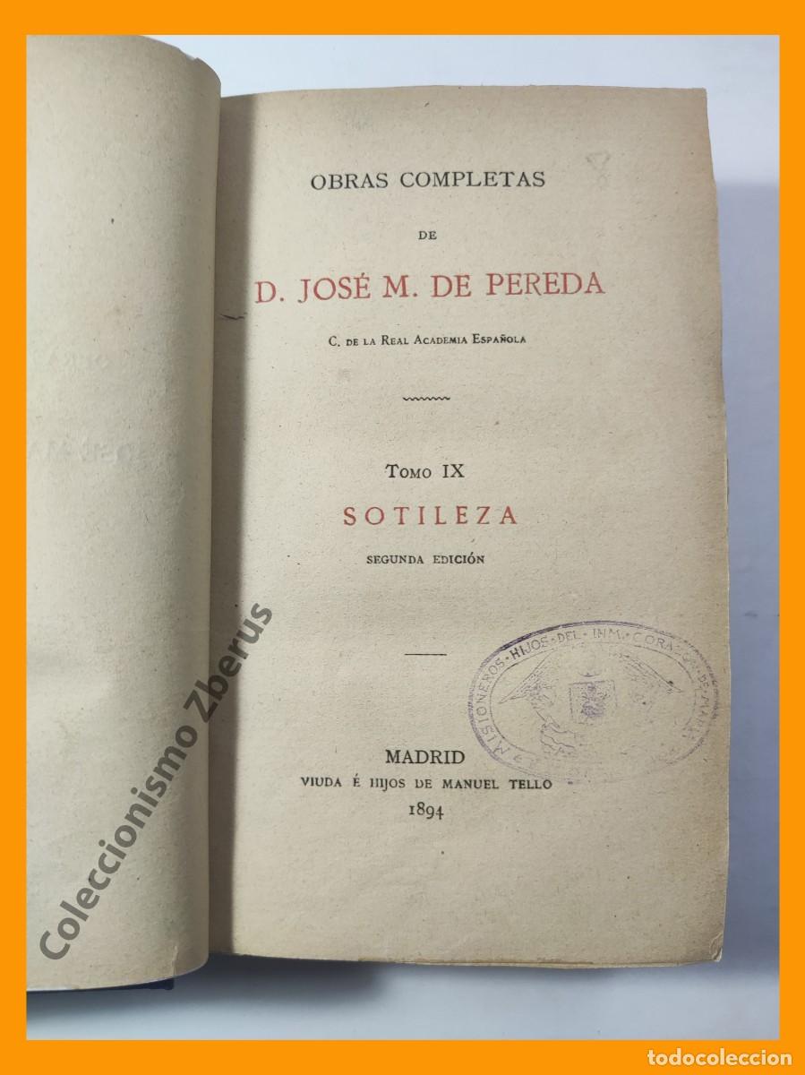 Libros antiguos: Sotileza - Jose M. de Pereda - Foto 3