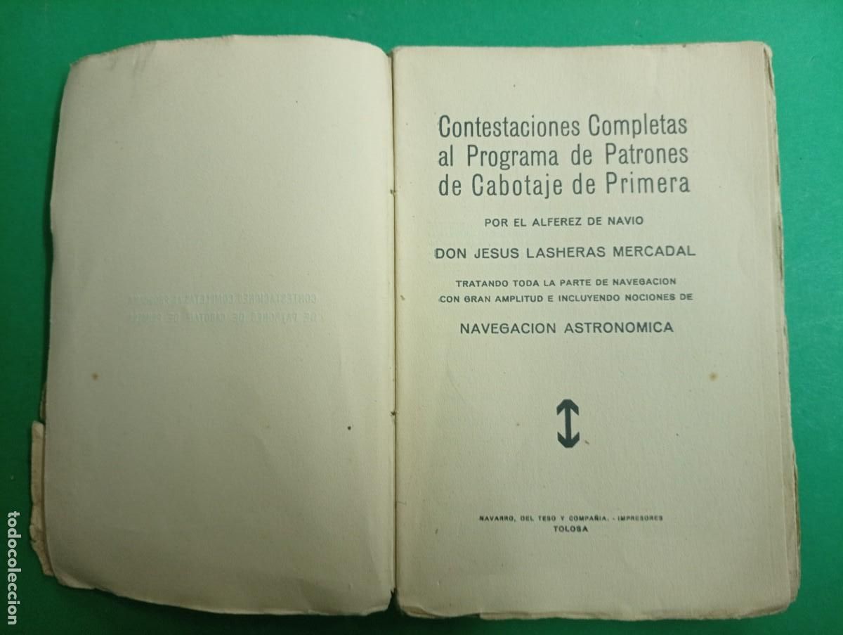 Libros antiguos: Antiguo libro PATRONES DE CABOTAJE. Tolosa 1931. - Foto 1
