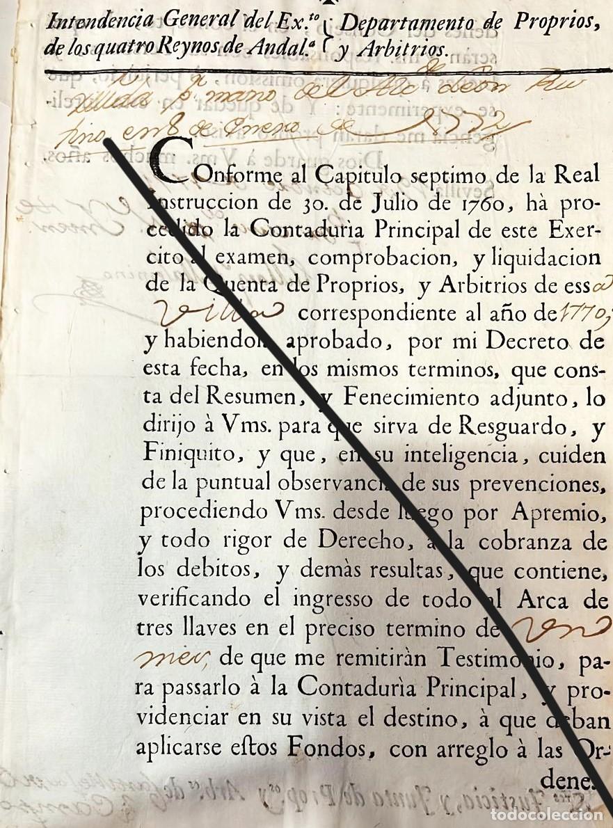 Old books: INTENDENCIA General de Exercito de los quatro Reynos de Andaluc&iacute;a. Departamento de Propios....