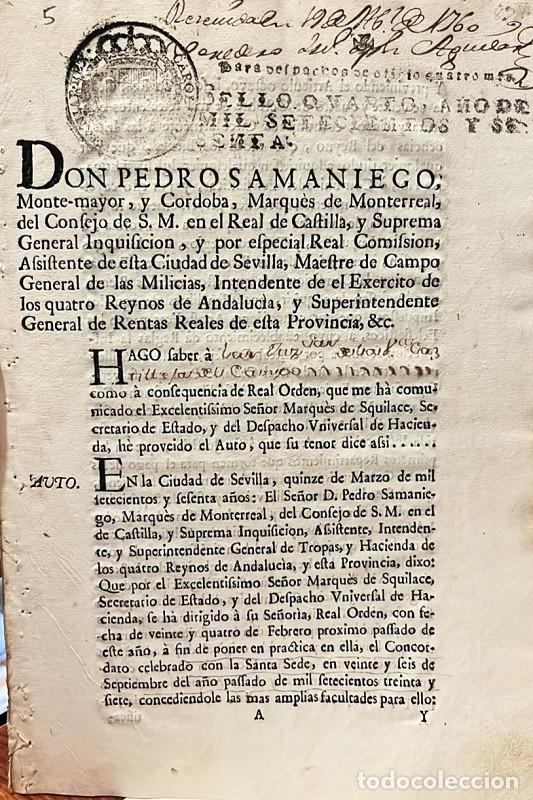 Old books: DON Pedro Samaniego, Monte-Mayor, y C&oacute;rdoba, Marqu&eacute;s de Monterreal, del Consejo de S.M. &hellip; Hago saber