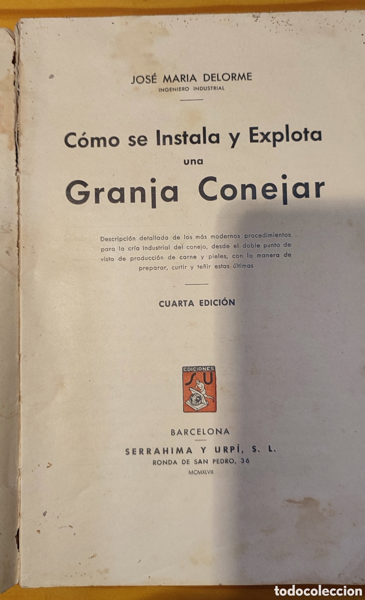 Libri antichi: Cr&iacute;a conejar antiguo