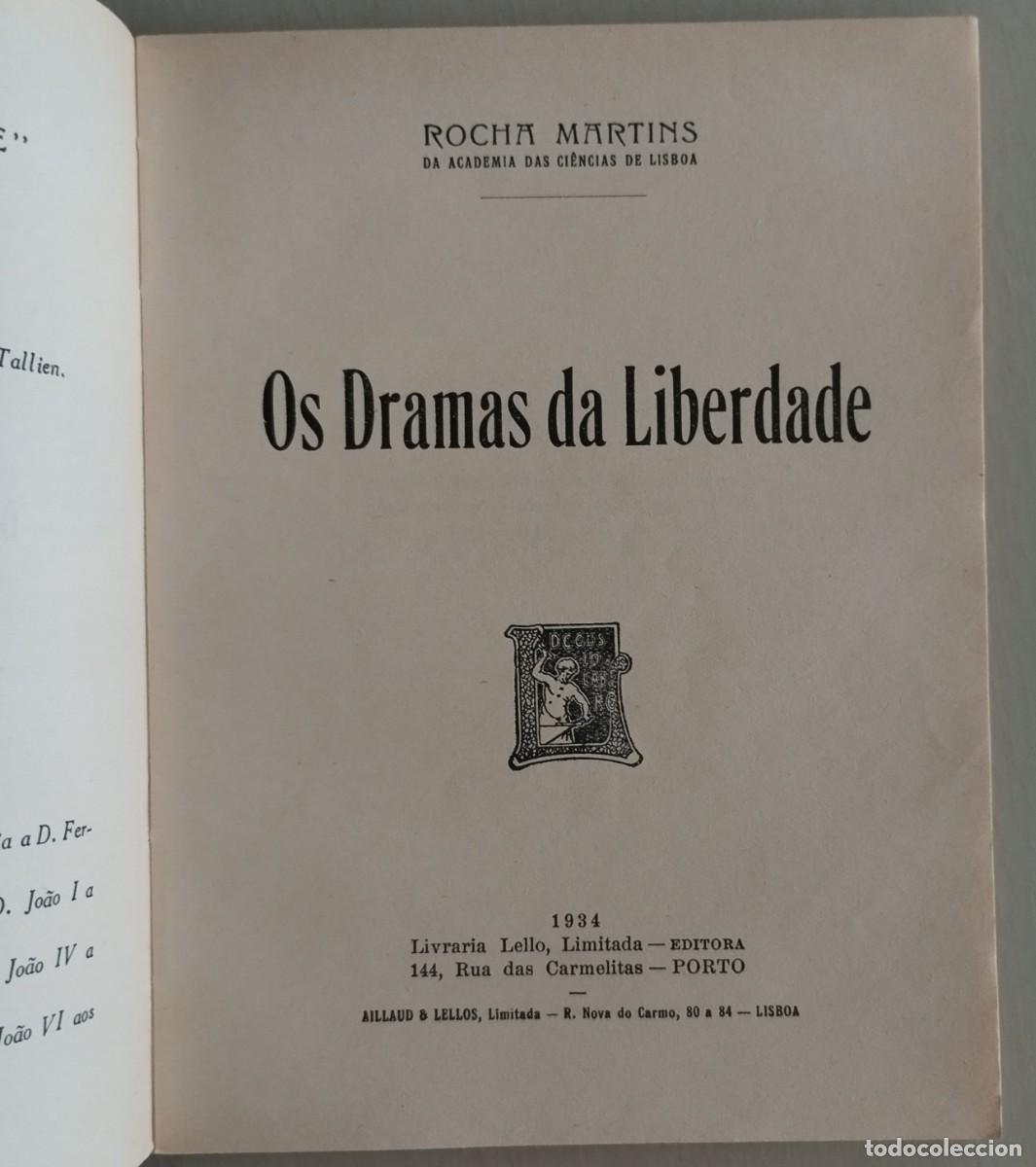 Libros antiguos: Os dramas da Liberdade de Rocha Martins - Foto 3