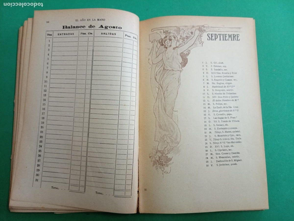 Libros antiguos: Antiguo libro El A&ntilde;o en la Mano 1927. Barcelona. - Foto 6