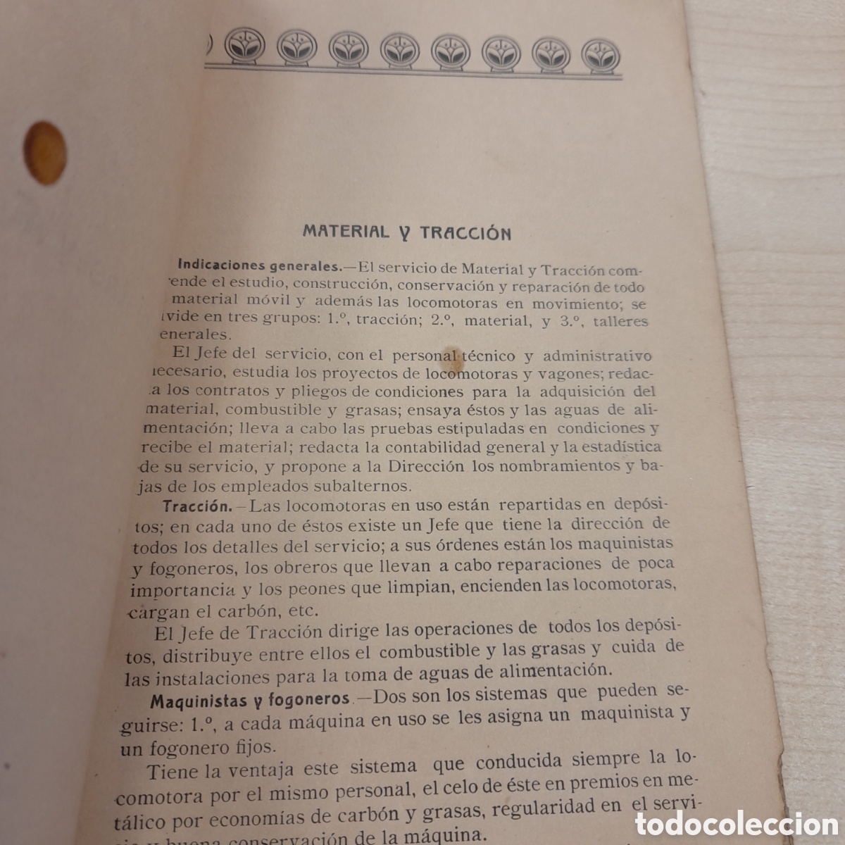 Libros antiguos: Compa&ntilde;&iacute;a de los ferrocarriles de la Robla. Tracci&oacute;n - Foto 3