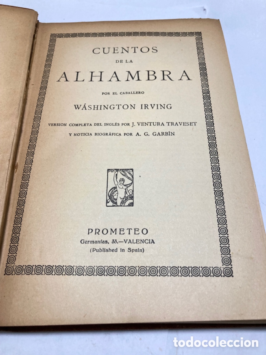 Libros antiguos: CUENTOS DE LA ALHAMBRA Washington Irving/LIBRO1 - Foto 2