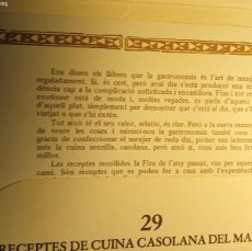 Libros antiguos: BON PROFIT 29 RECEPTES DE CUINA CASOLANA DEL MARESME
