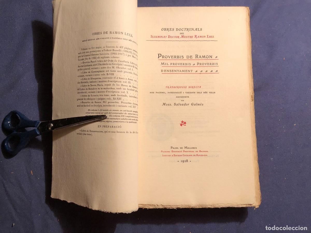 Libros antiguos: RAMON LLULL: - PROVERBIS DE RAMON... - (1928) - Foto 2