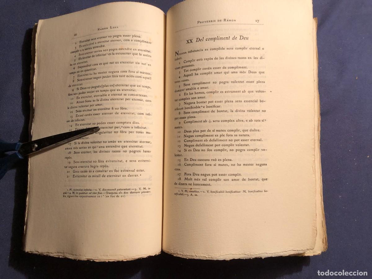 Libros antiguos: RAMON LLULL: - PROVERBIS DE RAMON... - (1928) - Foto 3