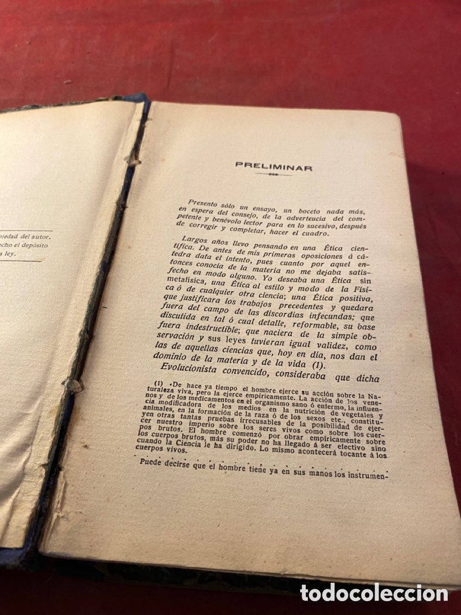 Libros antiguos: &Eacute;TICA CIENT&Iacute;FICA 1913 - Foto 2