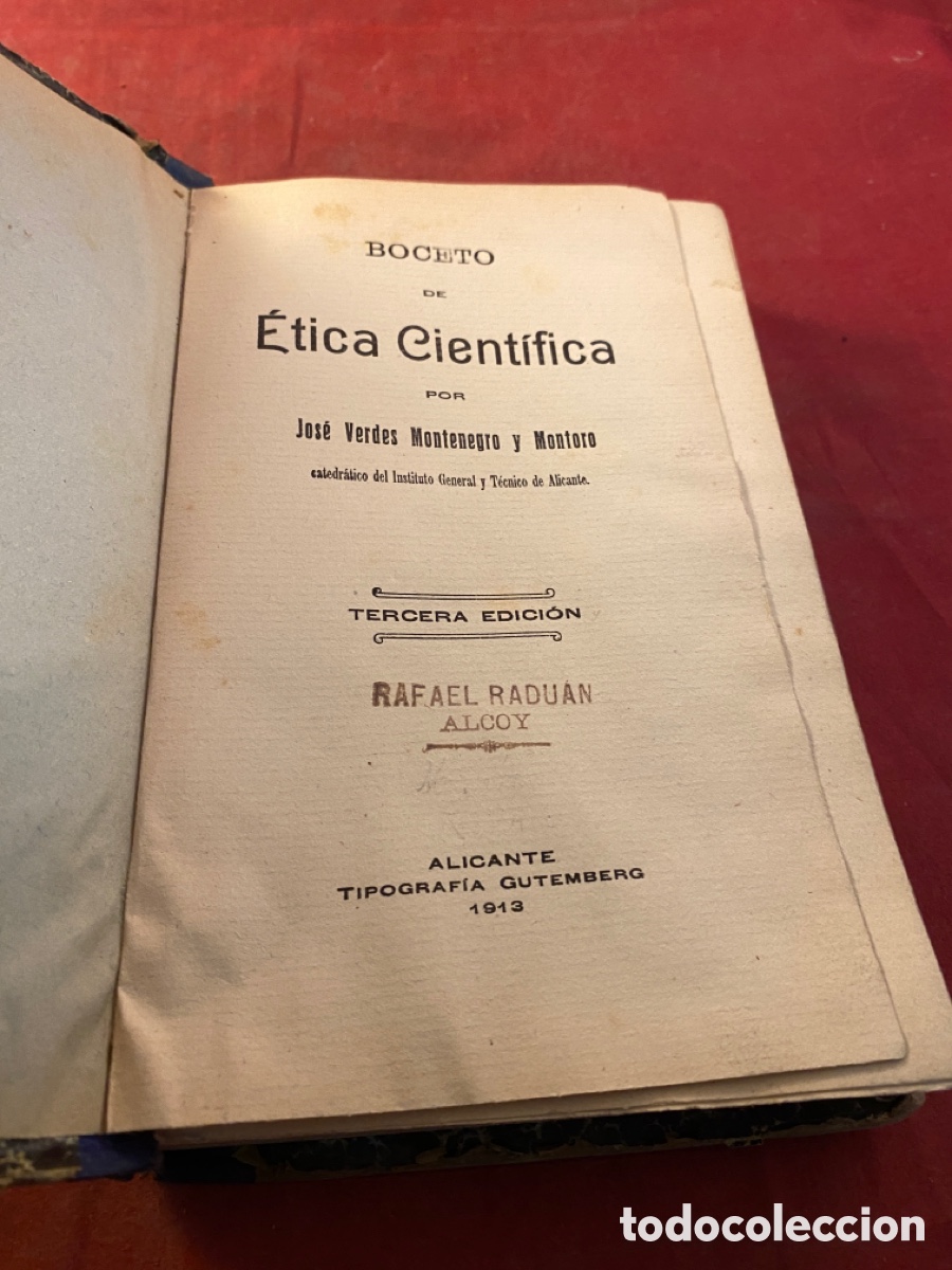 Libros antiguos: &Eacute;TICA CIENT&Iacute;FICA 1913 - Foto 1