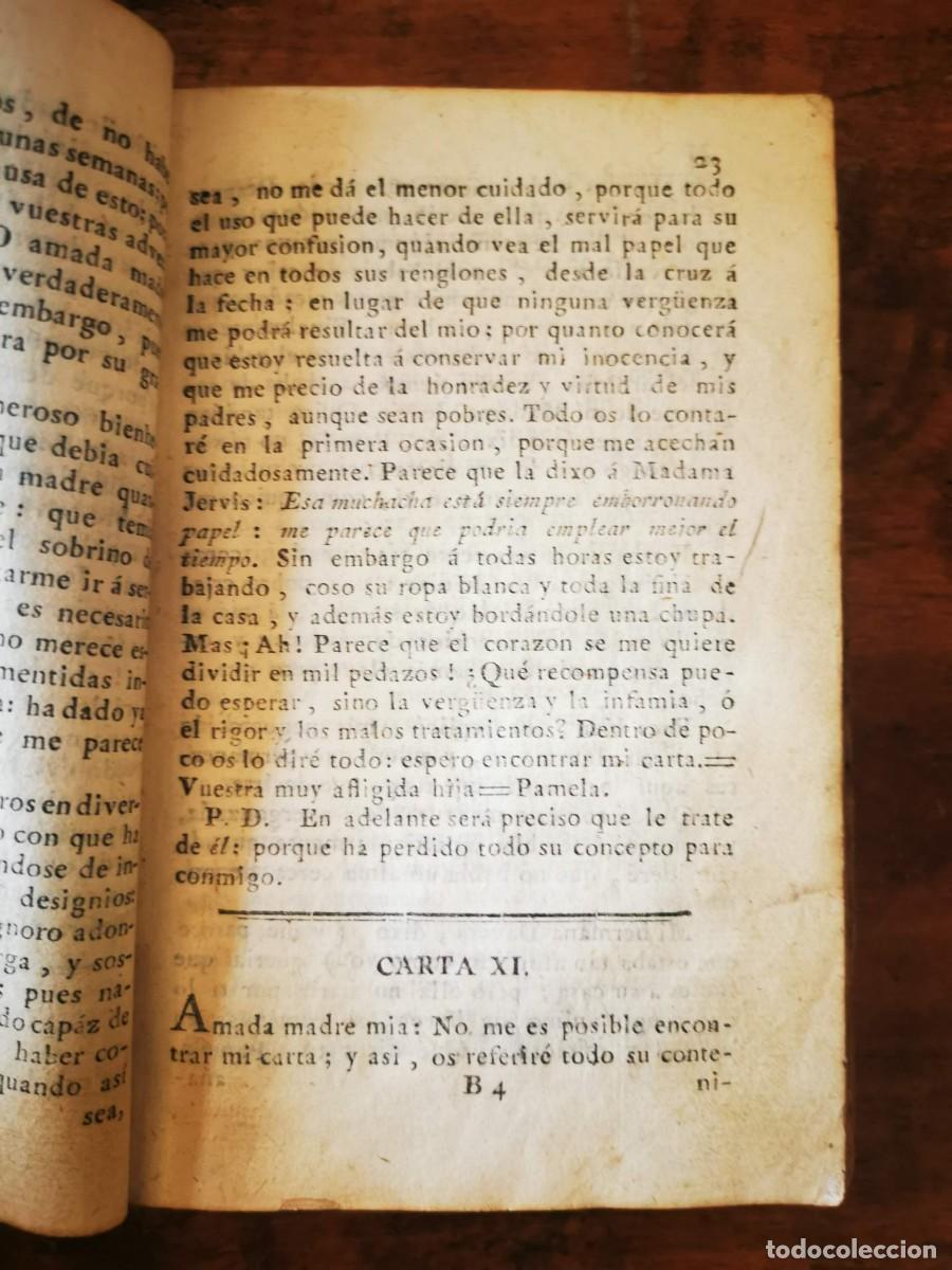 Libros antiguos: RICHARDSON, Thomas. Pamela Andrews o La virtud recompensada - Foto 3