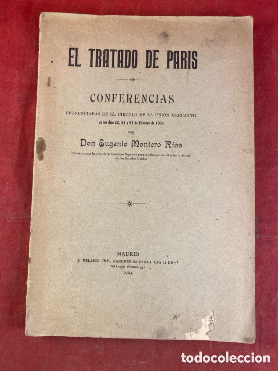 Libros antiguos: EL TRATADO DE PAR&Iacute;S 1904 - Foto 1