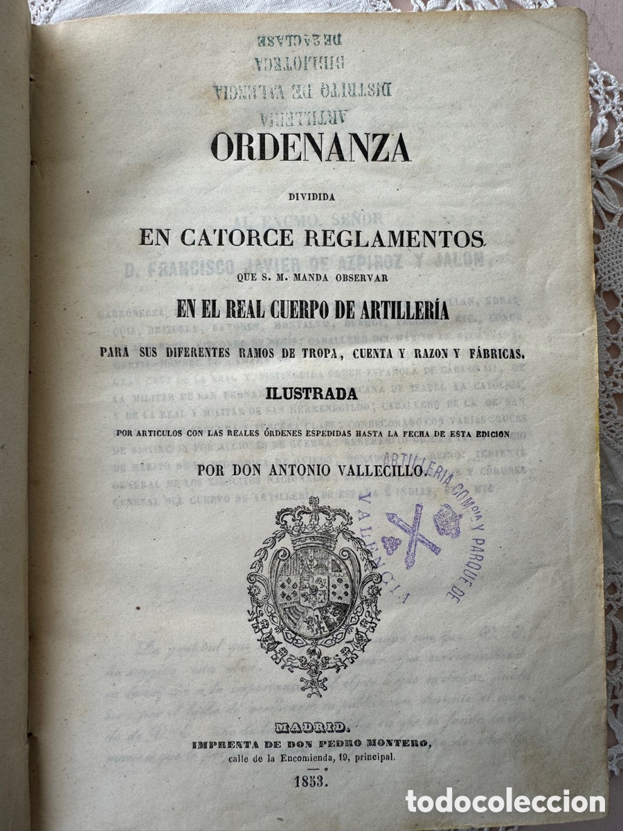 Libros antiguos: Ordenanza de Artiller&iacute;a - Foto 2