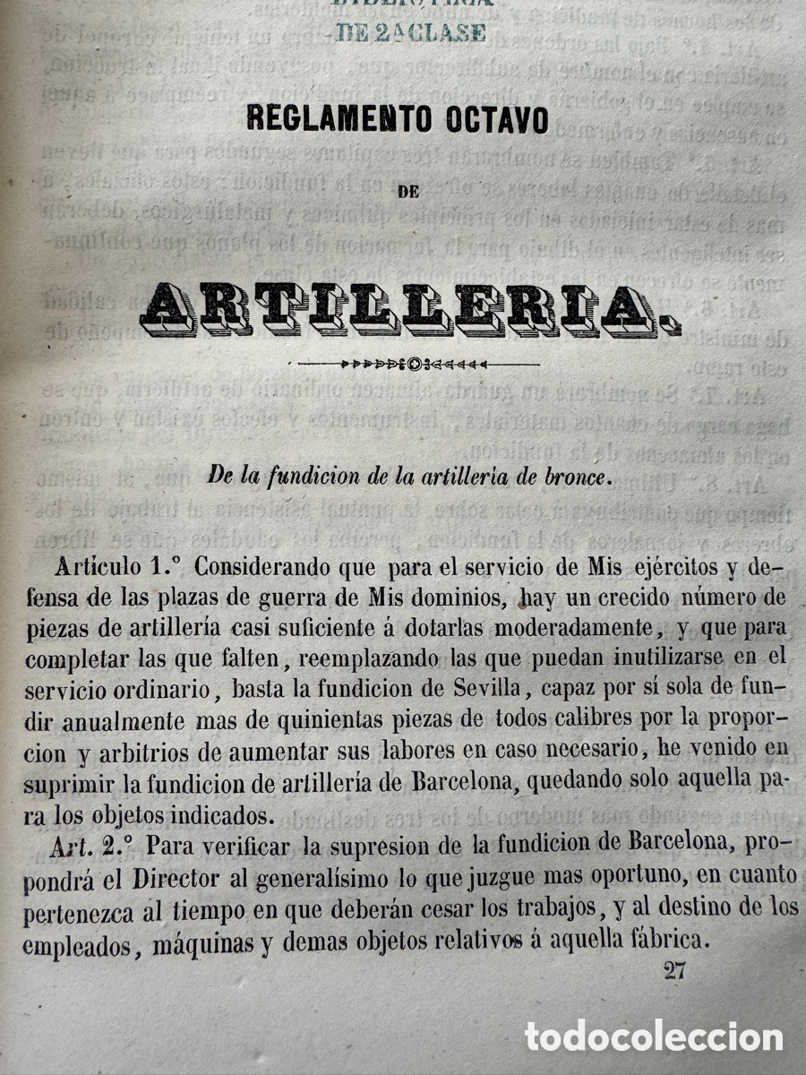 Libros antiguos: Ordenanza de Artiller&iacute;a - Foto 4