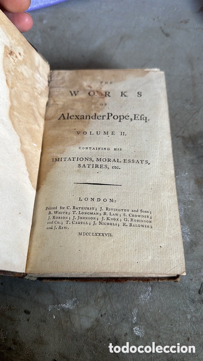 Libros antiguos: Libro antiguo Alexander pope Londres - Foto 1