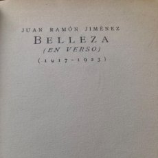 Libros antiguos: JUAN RAMON JIMENEZ BELLEZA 1 EDICION