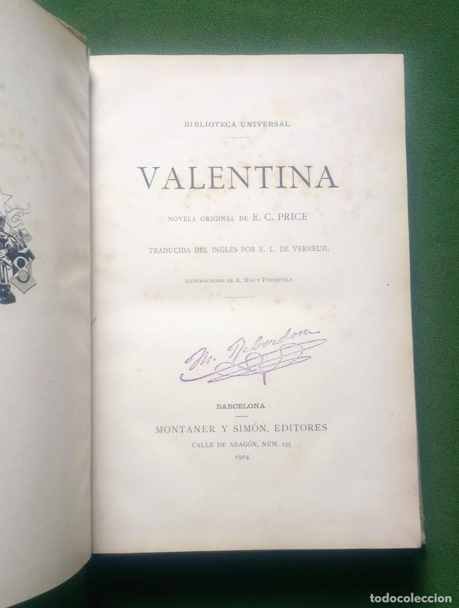 Libros antiguos: VALENTINA - E. C. PRICE - MONTANER Y SIMON - 1904 - Foto 3
