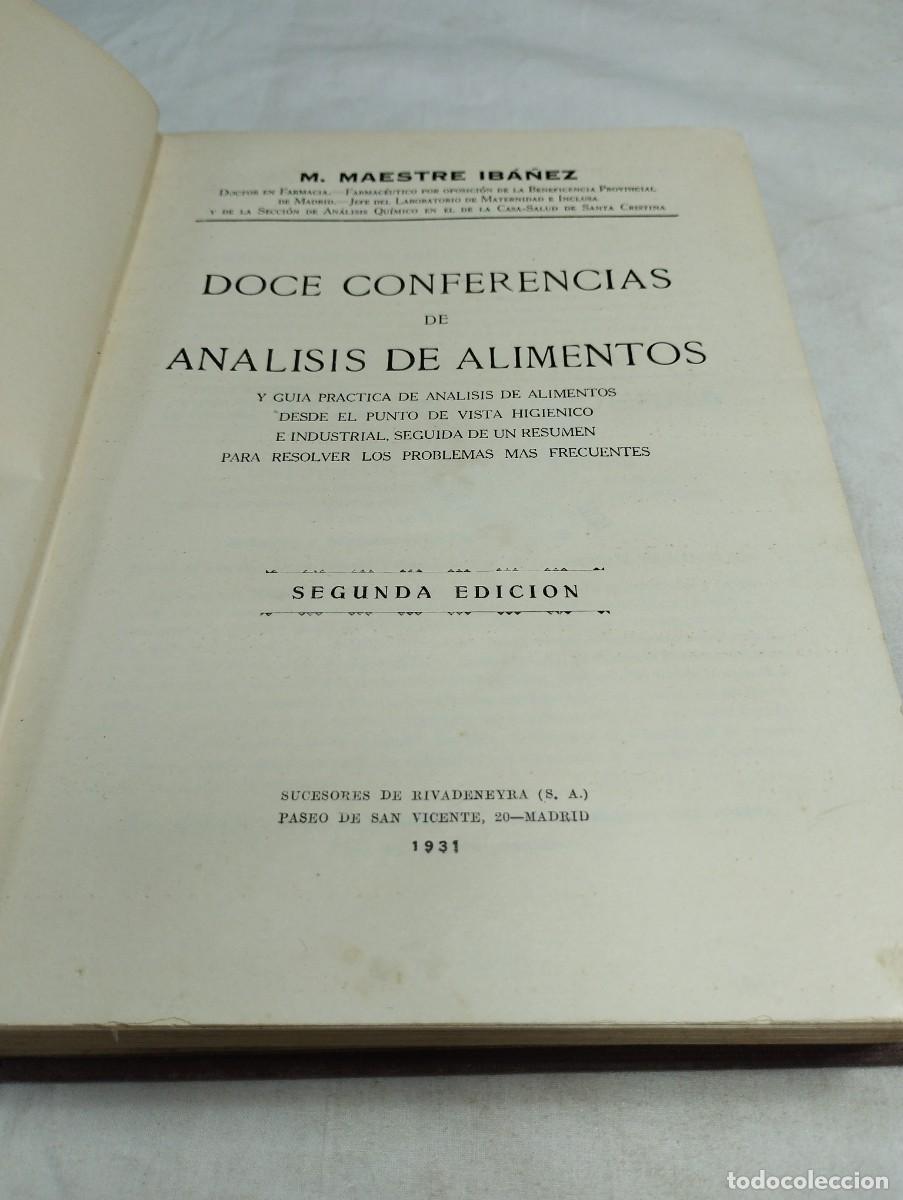Libros antiguos: An&aacute;lisis de elementos. M. Maestre Ib&aacute;&ntilde;ez, 1931 - Foto 2