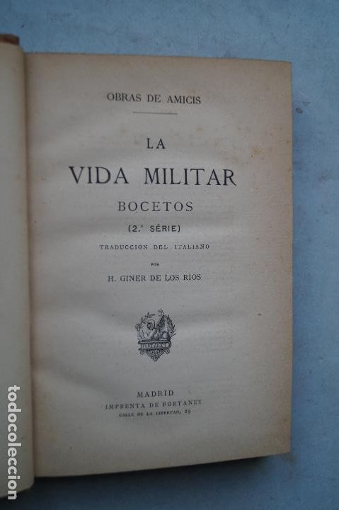 Libros antiguos: LA VIDA MILITAR. BOCETOS. AMICIS. 1884 - Foto 2