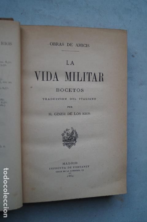 Libros antiguos: LA VIDA MILITAR. BOCETOS. AMICIS. 1884 - Foto 3