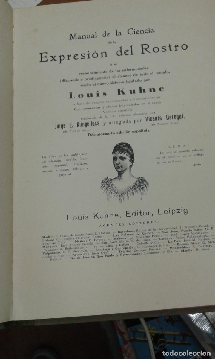 Libros antiguos: EXPRESION DEL ROSTRO LOUIS KUHNE - Foto 2