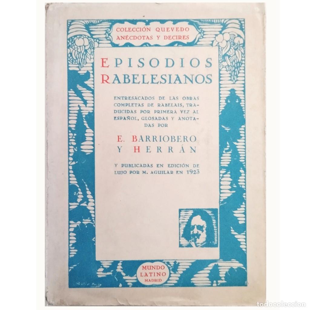Libros antiguos: EPISODIOS RABELESIANOS. Rabelais, Fran&ccedil;ois - Foto 1
