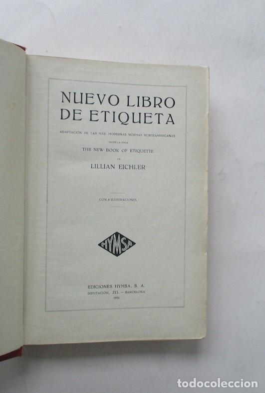 Libros antiguos: NUEVO LIBRO DE ETIQUETA - Foto 2
