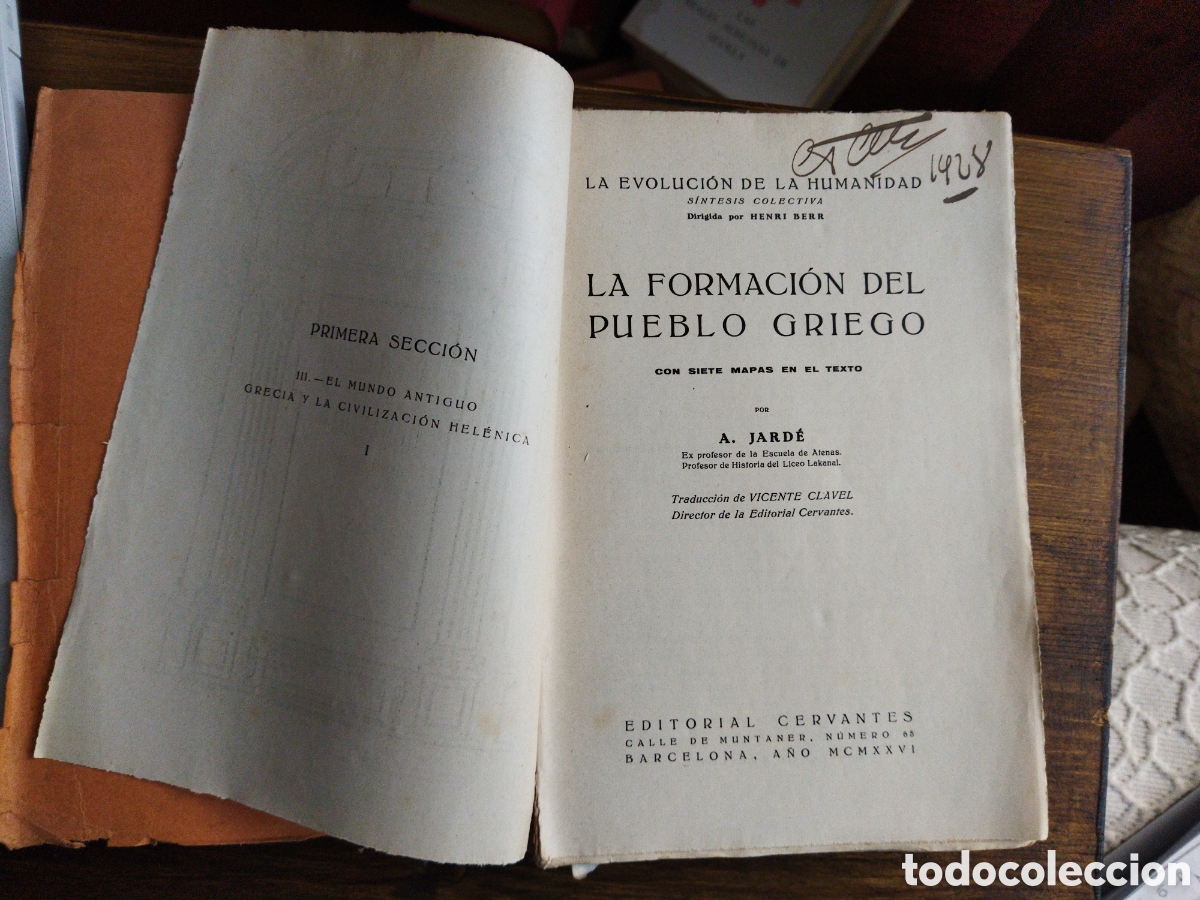 Libros antiguos: La formaci&oacute;n del pueblo griego /Jard&eacute;, A. - Foto 2