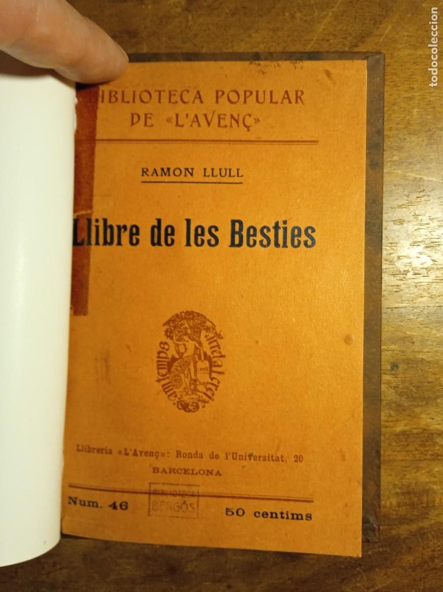 Libros antiguos: Llibre de les Besties 1905 Ram&oacute;n Lull - Foto 3