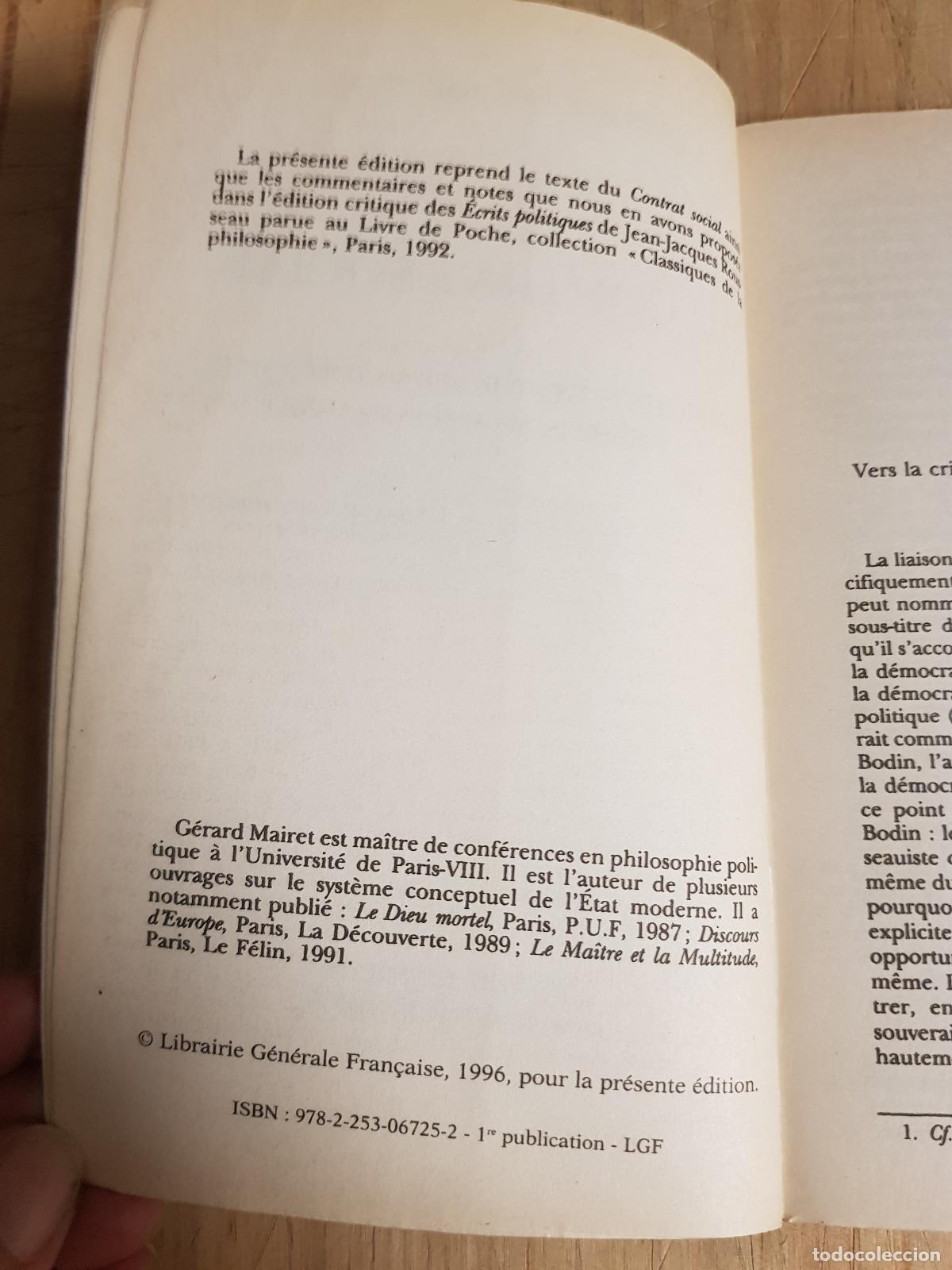 Libros antiguos: Du contrat social - Jean-Jacques Rousseau - Foto 3
