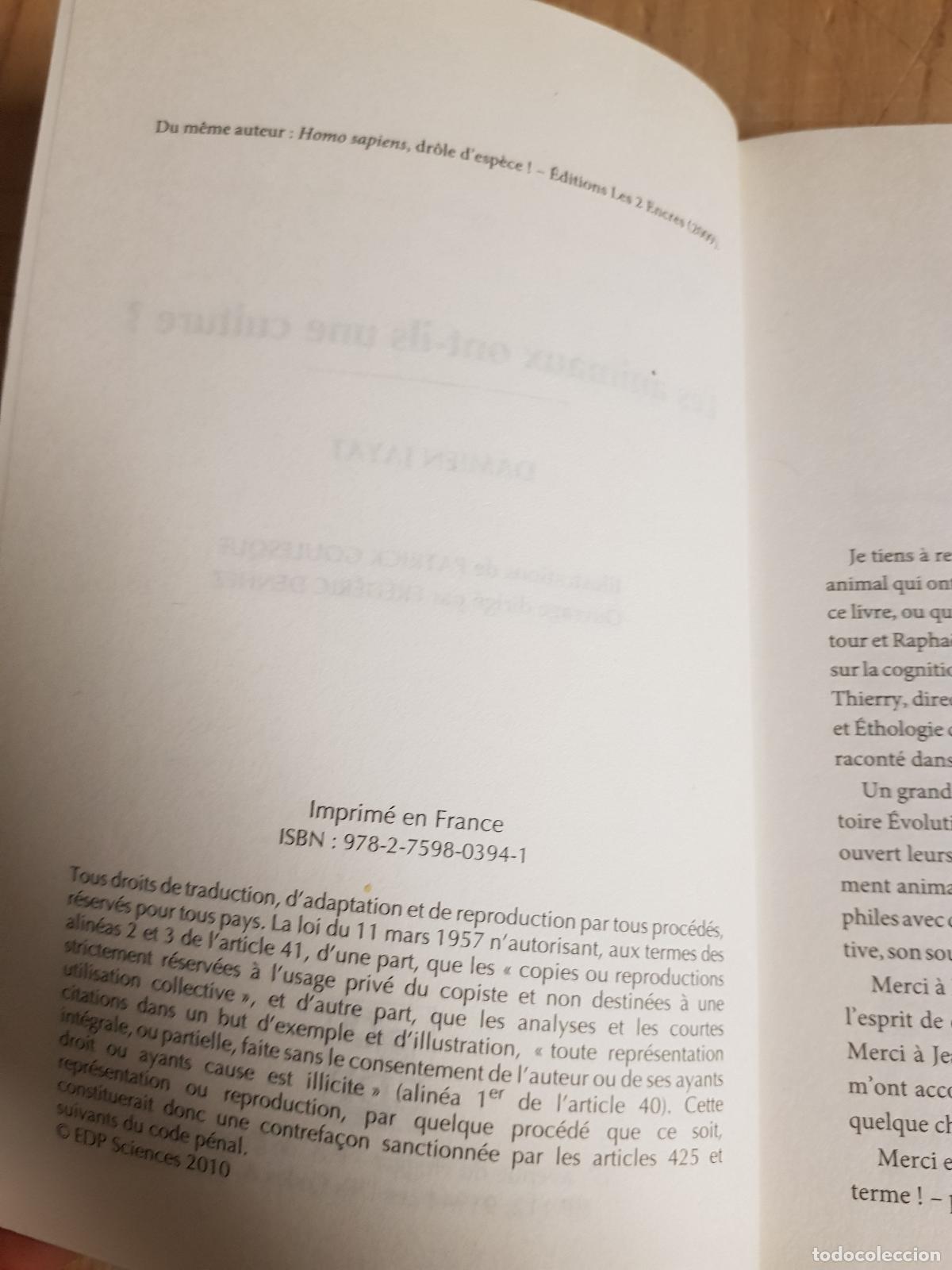 Libros antiguos: Les animaux ont-ils une culture? - Foto 5