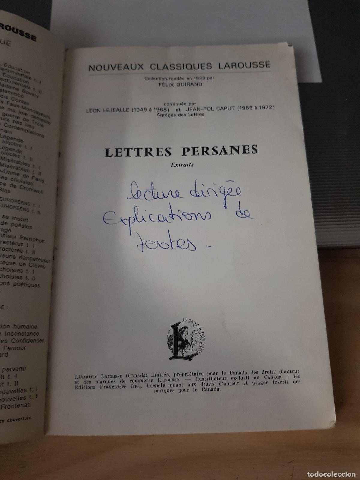 Libros antiguos: Lettres persanes - Montesquieu - Foto 2