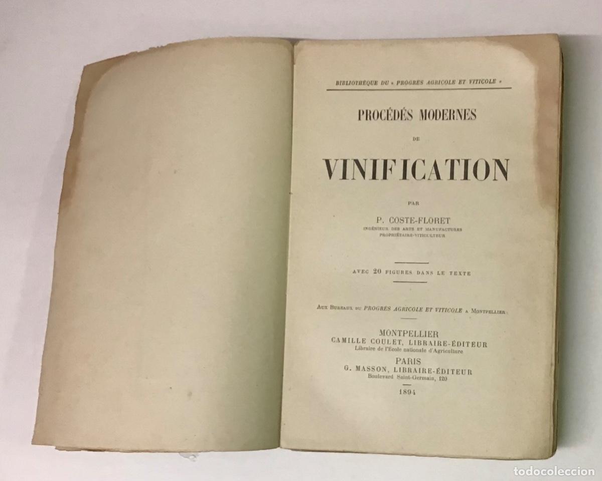 Libros antiguos: PROC&Eacute;D&Eacute;S MODERNES DE VINIFICATION. - COSTE-FLORET, P. - Foto 5