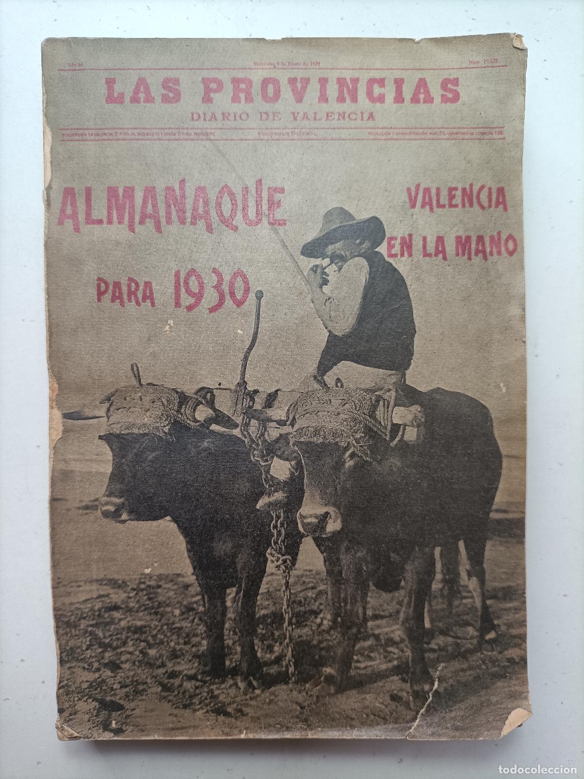 Libros antiguos: ALMANAQUE PARA 1930, LAS PROVINCIAS - Foto 1