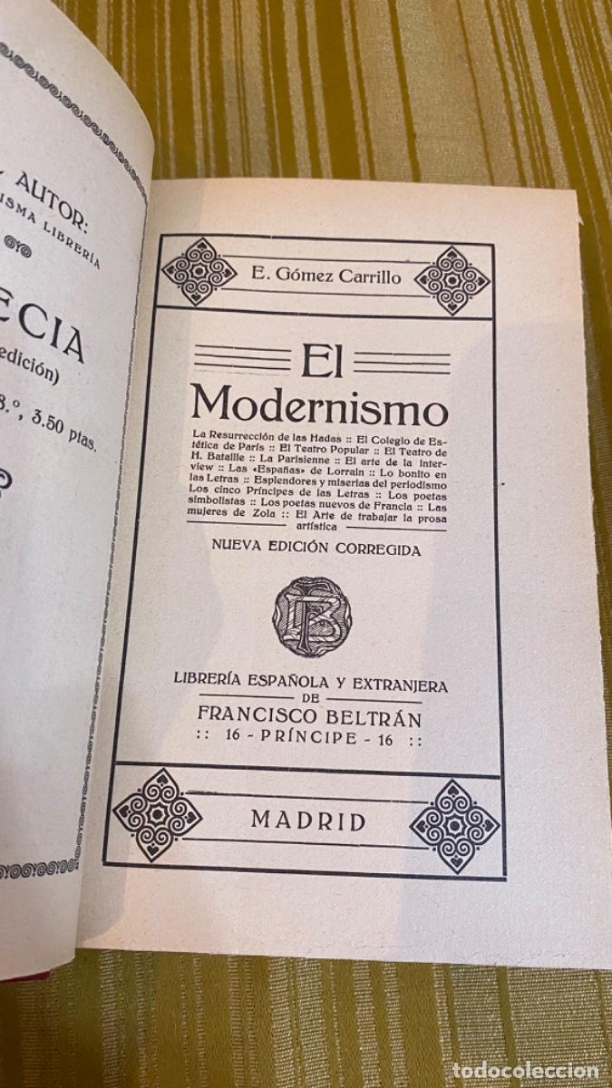 Libros antiguos: Libro el modernismo e Gomez carrillo ppio s xx 19x13cms - Foto 5