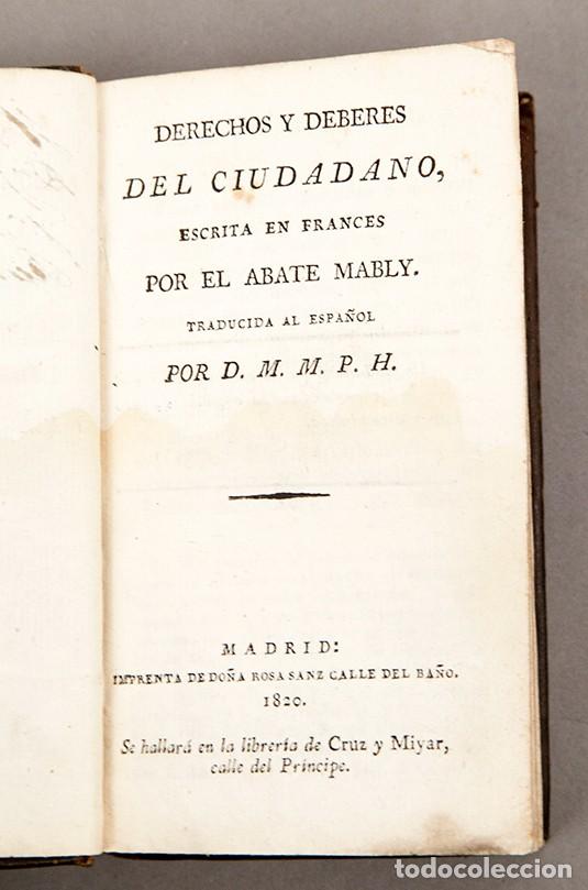 Libros antiguos: DERECHOS Y DEBERES DEL CIUDADANO - 1820 - Foto 1